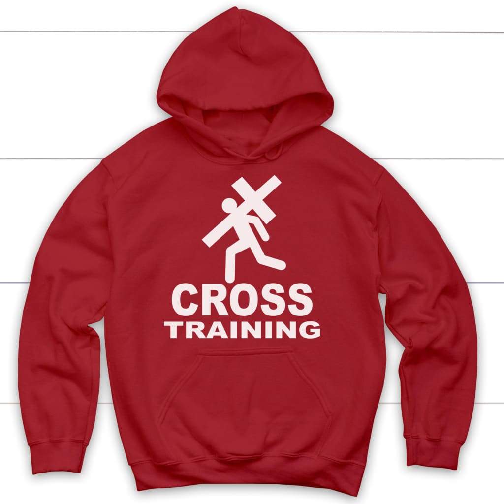 Cross training Christian hoodie | Christian apparel Red / S