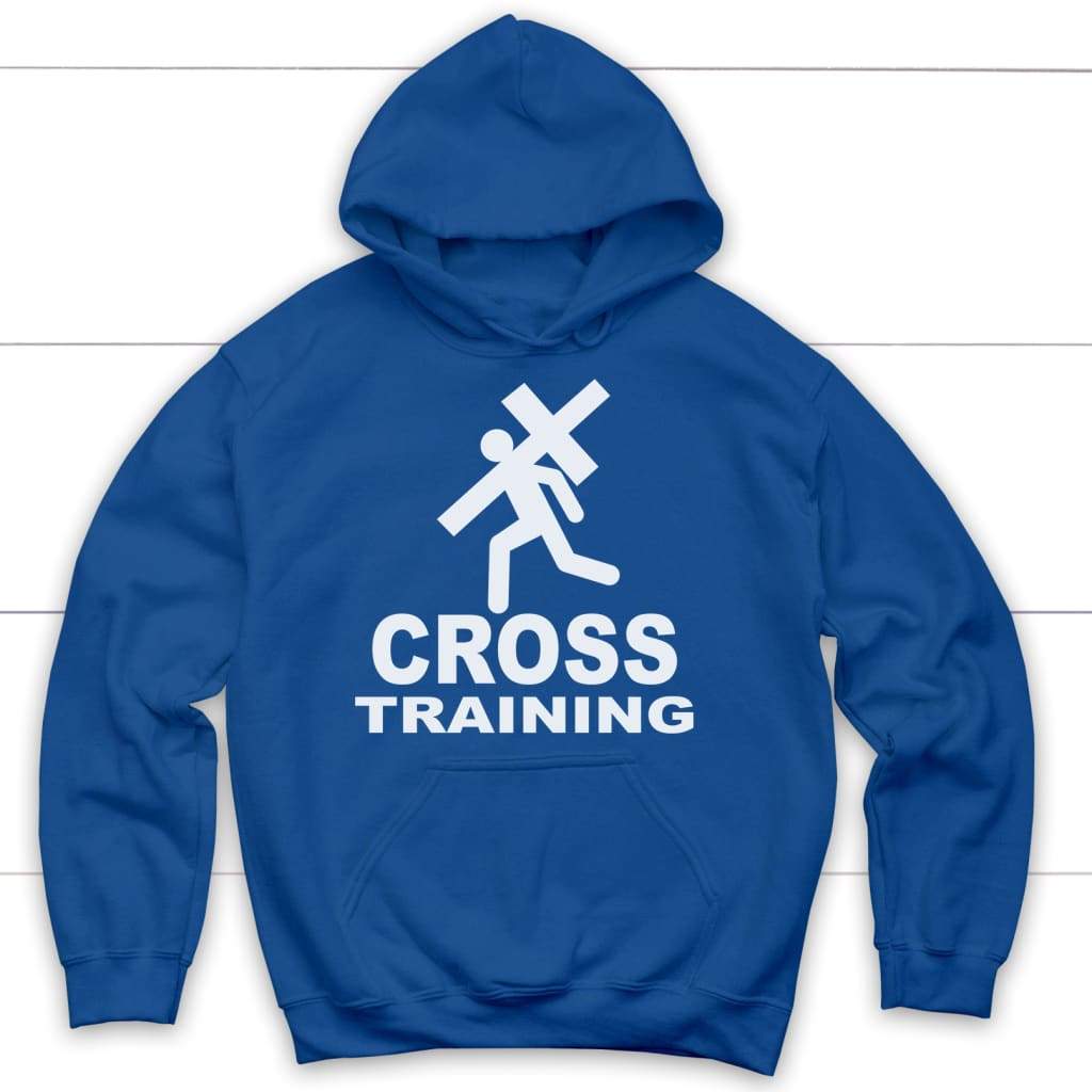 Cross training Christian hoodie | Christian apparel Royal Blue / S