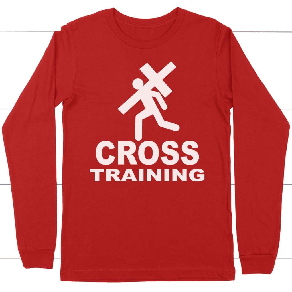 Cross training long sleeve t-shirt - Christian apparel Red / S