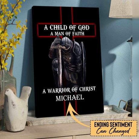 Custom Canvas Print: A child of God man of faith warrior of Christ wall art canvas