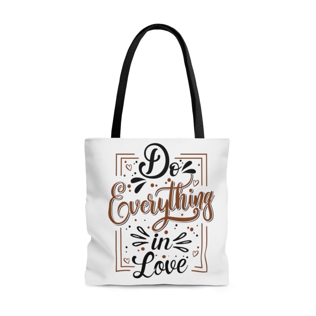We Love Because He First Loved Us Christian Tote Bags - Corinthian's Corner