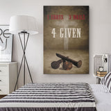 Easter canvas with "1 Cross 3 Nails 4given" message, meaningful Christian wall decor.