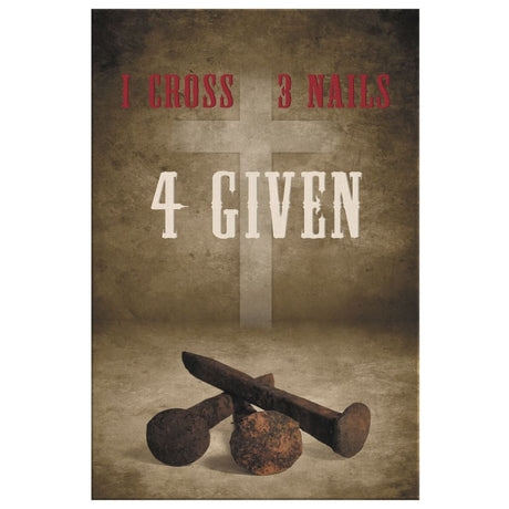"1 Cross 3 Nails 4given" wall art canvas, ideal Easter gift for faith-filled homes.