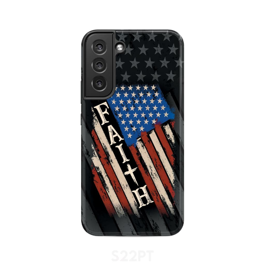 Faith American Flag phone case Samsung Galaxy S22 Plus / Tough