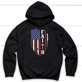 Faith and American flag Christian hoodie | Faith hoodies Black / S