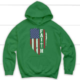 Faith and American flag Christian hoodie | Faith hoodies Irish Green / S