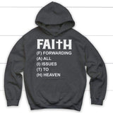 Faith forwarding all issues to heaven Christian hoodie | Faith hoodies Dark Heather / S