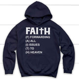 Faith forwarding all issues to heaven Christian hoodie | Faith hoodies Navy / S