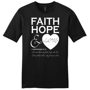 Faith Hope And Love 1 Corinthians 13:13 Mens Christian T-shirt, Faith T ...