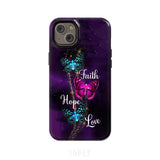 Faith Hope Love Butterfly with Cross Christian phone case iPhone 14 Plus / Tough