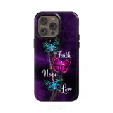 Faith Hope Love Butterfly with Cross Christian phone case iPhone 14 Pro Max / Tough