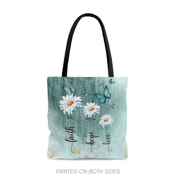 Faith Hope Love Canvas Tote Bag - 65% OFF