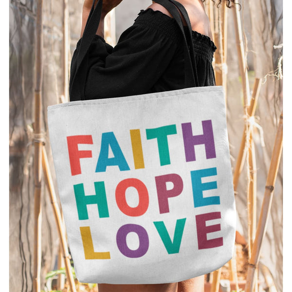 Faith Hope Love Tote Bag, Christian Faith Tote Bags, Christian Gifts ...