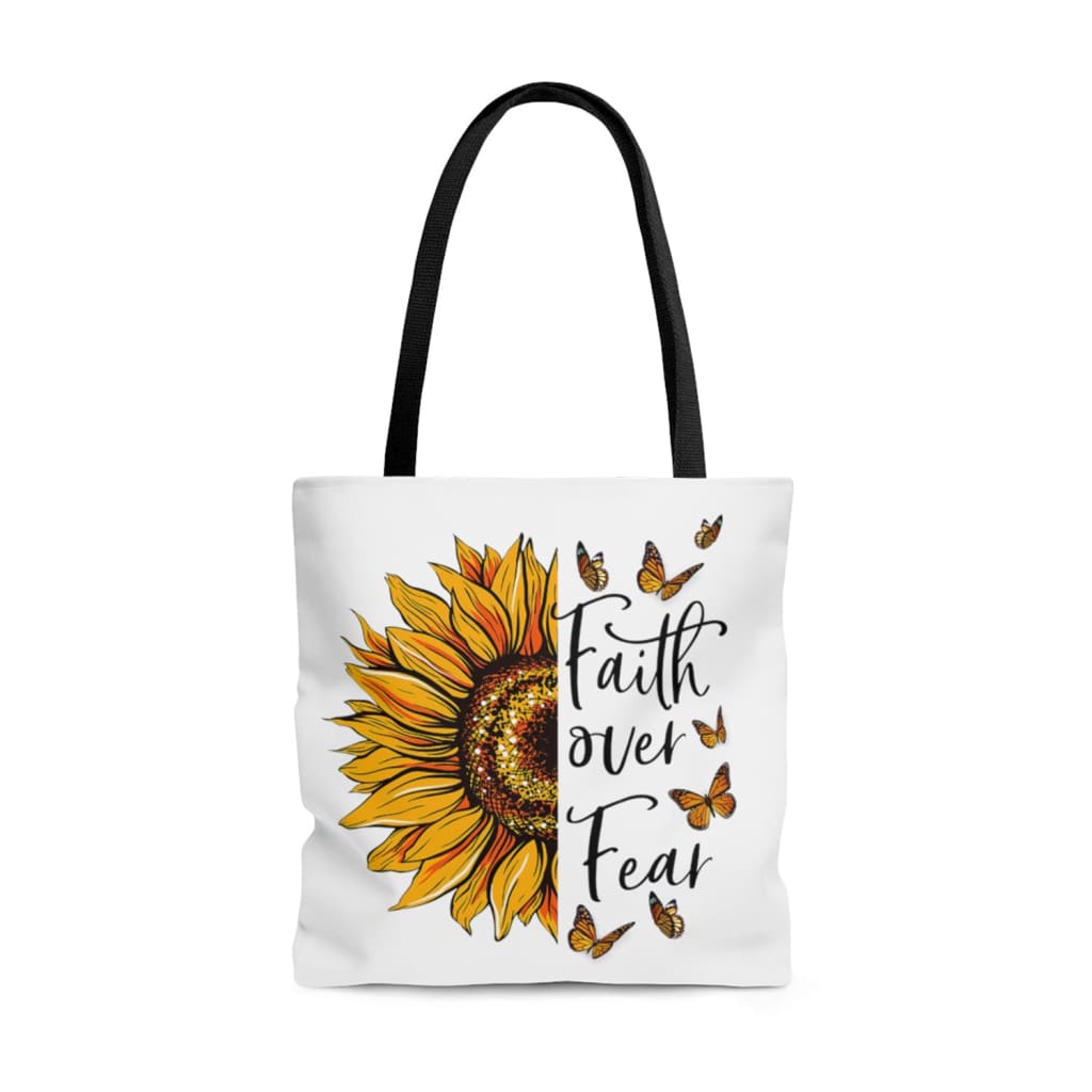 Faith over fear Butterfly Sunflower tote bag Faith tote bags 13 x 13
