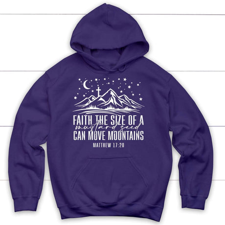Faith the size of a mustard seed can move mountains hoodie Purple / S