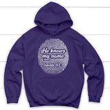 Fingerprint He Knows My Name Isaiah 43:1 hoodie Purple / S