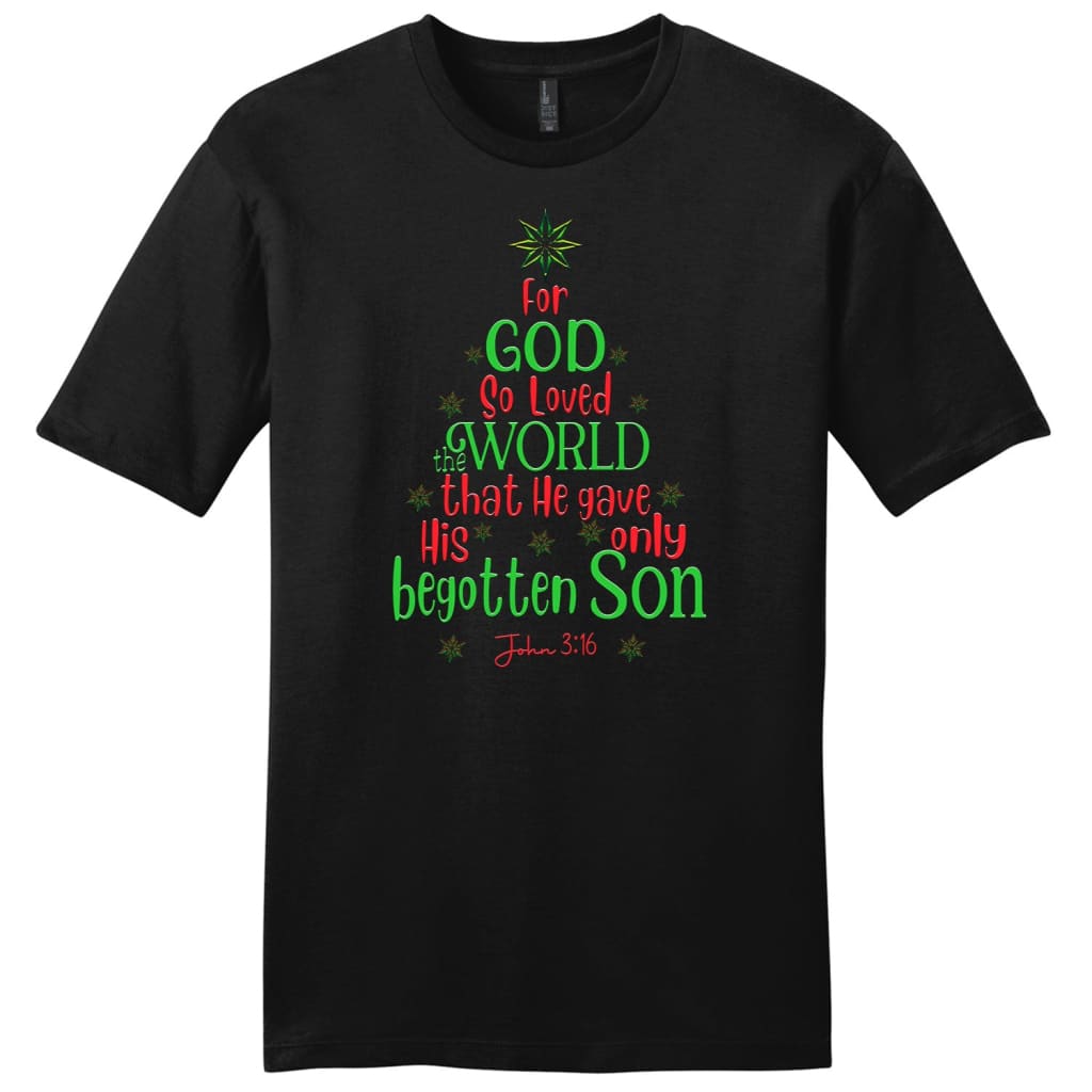 For God so loved the world John 3:16 Christmas Men’s t-shirt Black / S