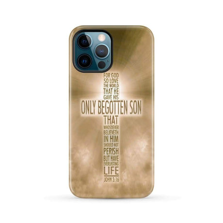 For God so loved the world John 3:16 KJV Bible verse phone case iPhone 12 Pro Max / Tough