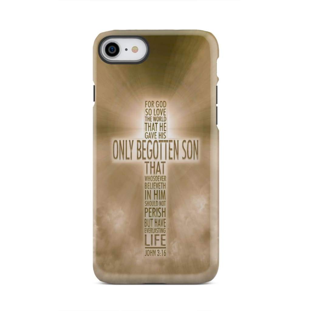 For God so loved the world John 3:16 KJV Bible verse phone case iPhone 8 / Tough