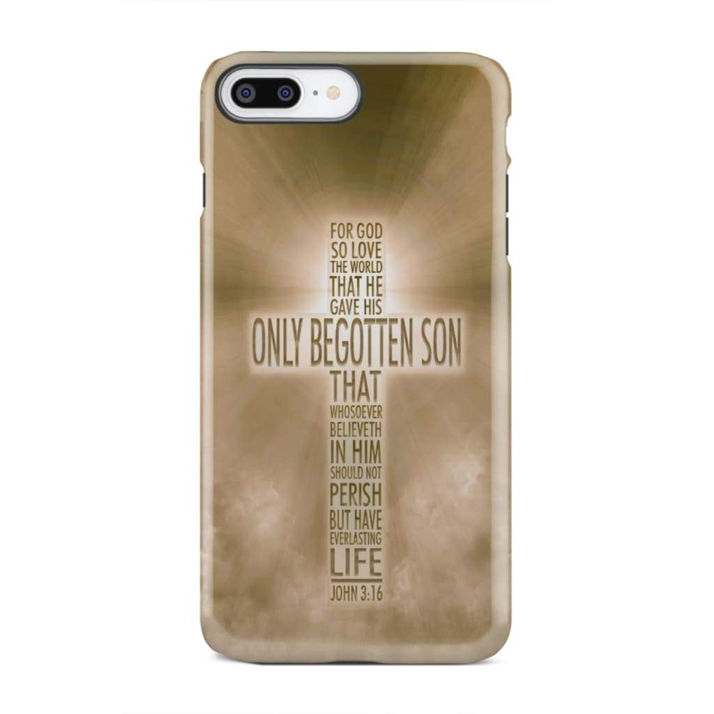 For God so loved the world John 3:16 KJV Bible verse phone case iPhone 8 Plus / Tough