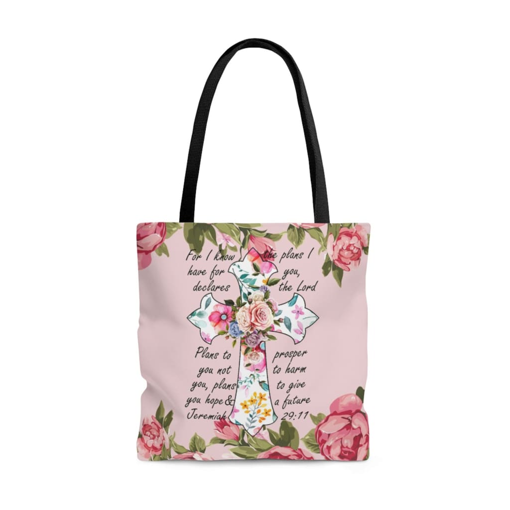 For I know I have plans I have for you Jeremiah 29:11 Bible verse tote bag 13 x 13