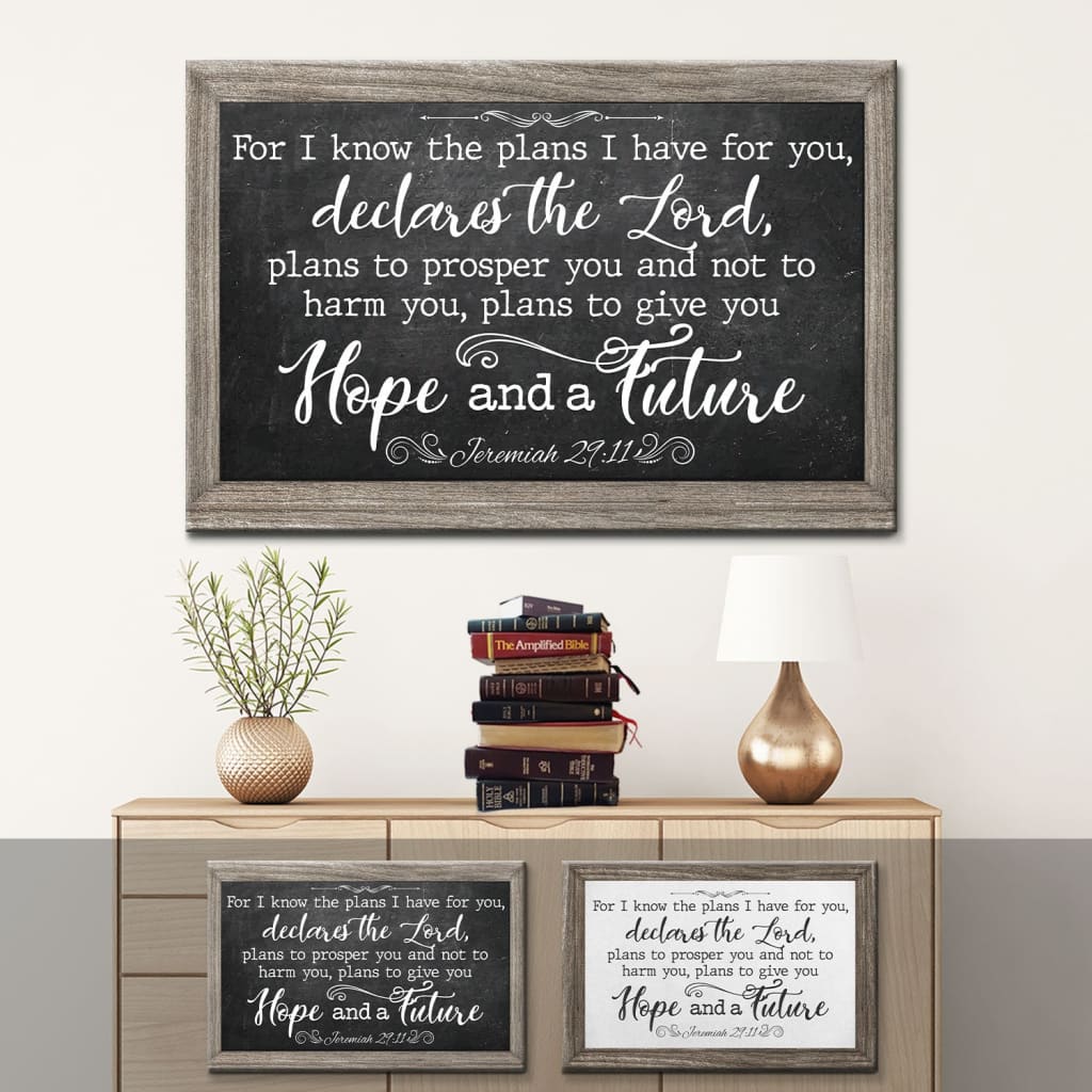 For I know the plans I have for you Jeremiah 29:11 Bible verse wall art canvas