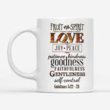 Fruit of the spirit Bible verse Christian coffee mug