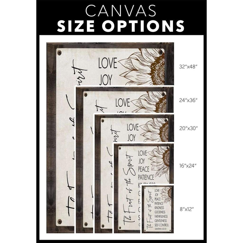 Fruit of the spirit Galatians 5:22-23 canvas size options