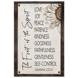 Inspirational wall art canvas print with Galatians 5:22-23, "Fruit of the Spirit," ideal Christian gift for scripture-inspired homes.