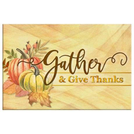 Gather and give thanks Christian Thanksgiving wall art canvas