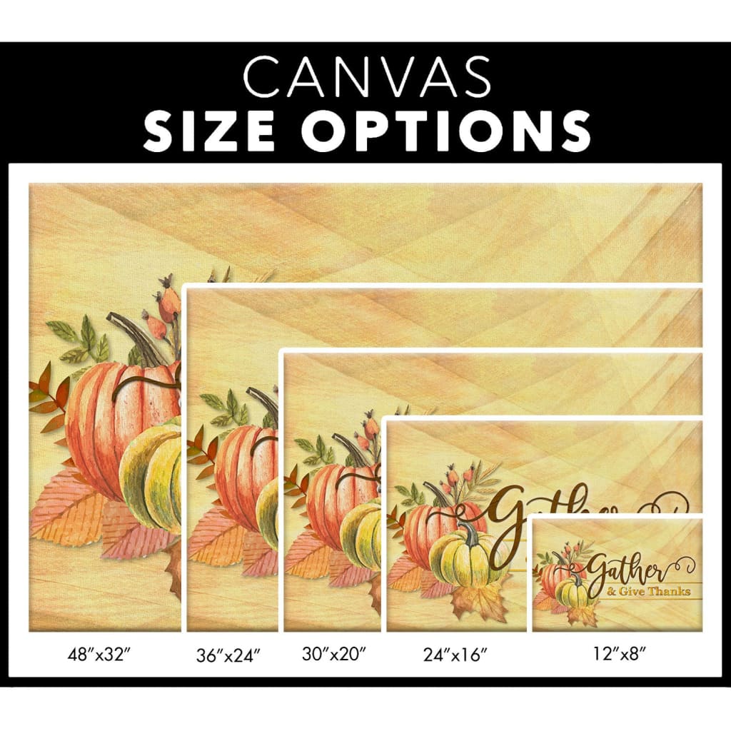 Gather and give thanks Christian Thanksgiving wall art canvas