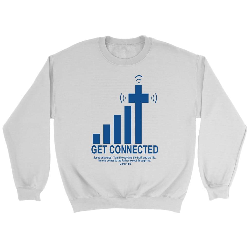 Get connected with God sweatshirt - Christian sweatshirt White / S