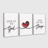 Inspirational wall art, "Give It to God and Go to Sleep," thoughtful Christian gift for special occasions.