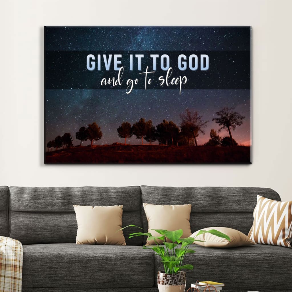 3 Pz/set Give It To God And Go To Sleep Sign Canvas Wall Art Sopra