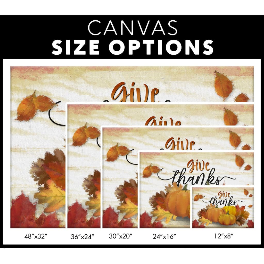 Give thanks Pumpkin Fall Thanksgiving wall art canvas