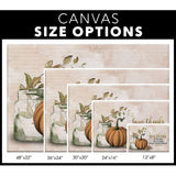 Give thanks to the Lord Psalm 107:1 Thanksgiving wall art canvas