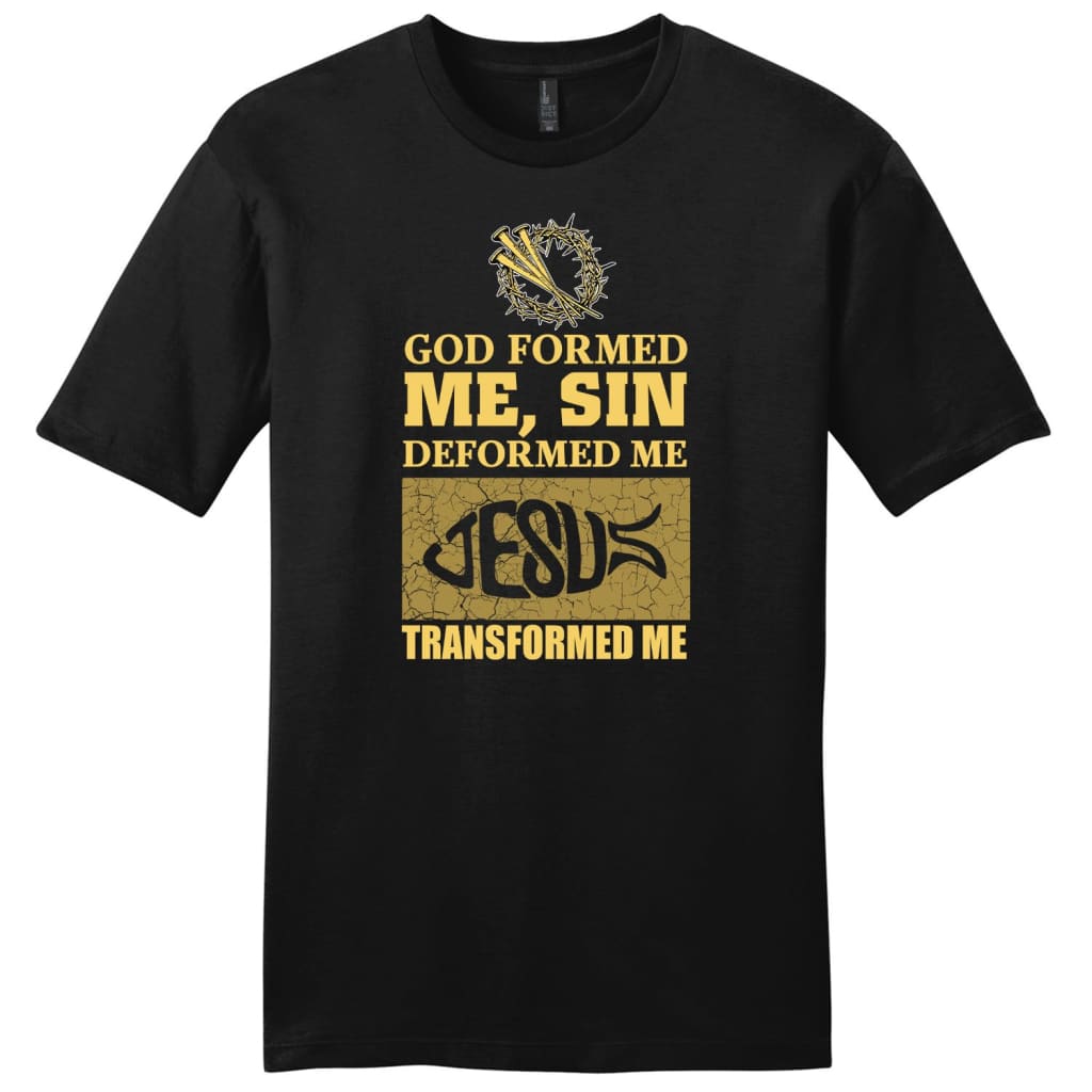 God formed me mens Christian t-shirt Black / S