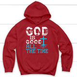 God is good all the time Christian hoodie Red / S