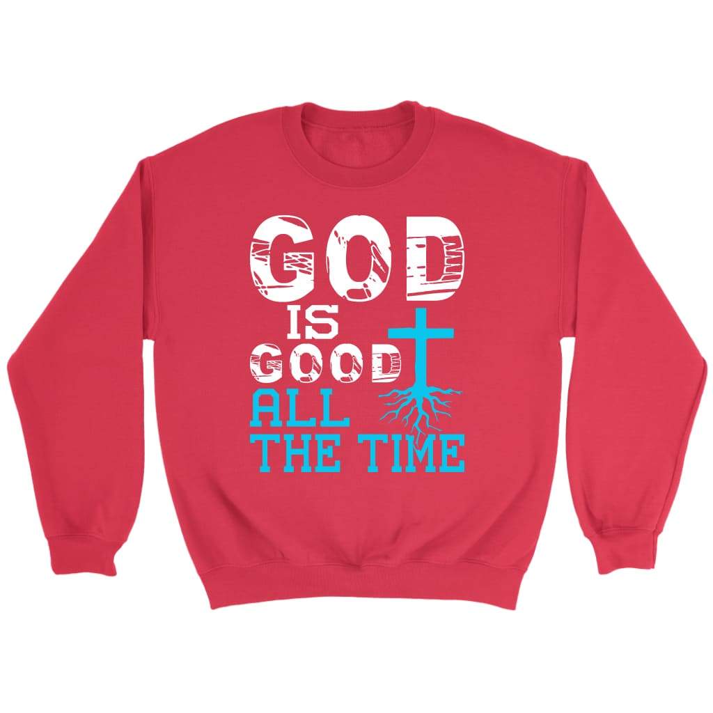 God is good all the time Christian sweatshirt Red / S