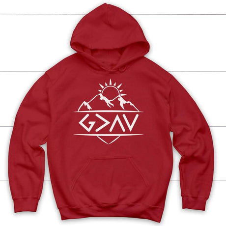 God is Greater Than The Highs and The Lows Christian hoodie Red / S