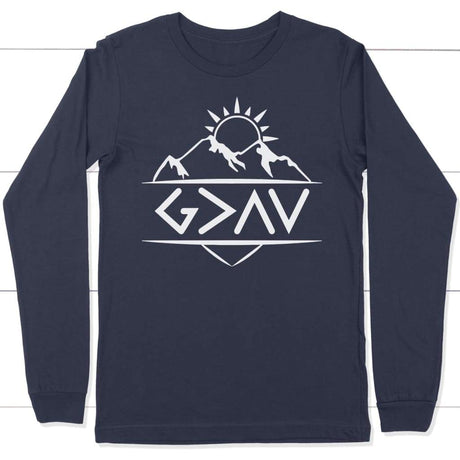 God is Greater Than The Highs and The Lows long sleeve shirt Navy / S