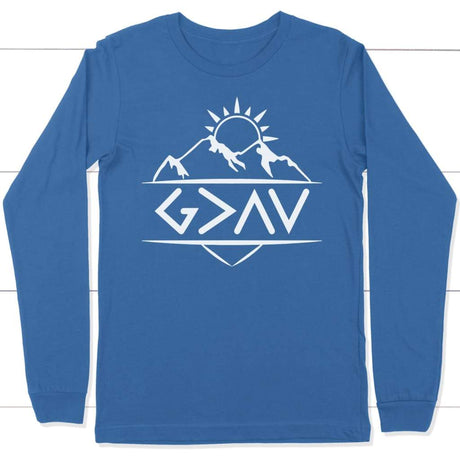 God is Greater Than The Highs and The Lows long sleeve shirt True Royal / S