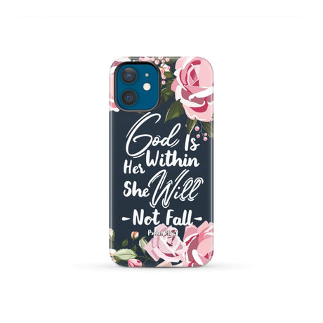 God is within her she will not fall Psalm 46:5 bible verse phone case iPhone 12 Mini / Tough