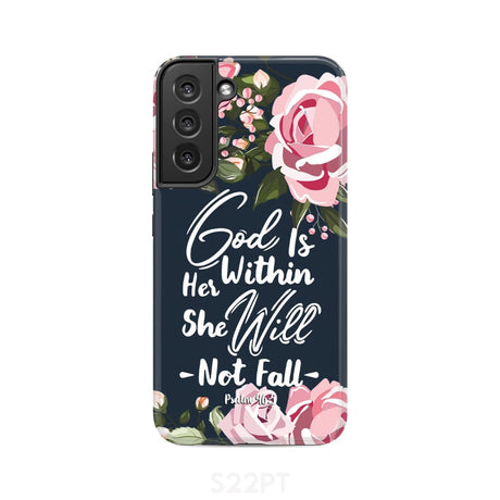 God is within her she will not fall Psalm 46:5 bible verse phone case Samsung Galaxy S22 Plus / Tough