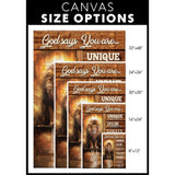 Lion and Lam, God says you are canvas size options