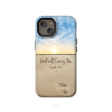 God will carry you Isaiah 46:4 Bible verse phone case iPhone 14 / Tough