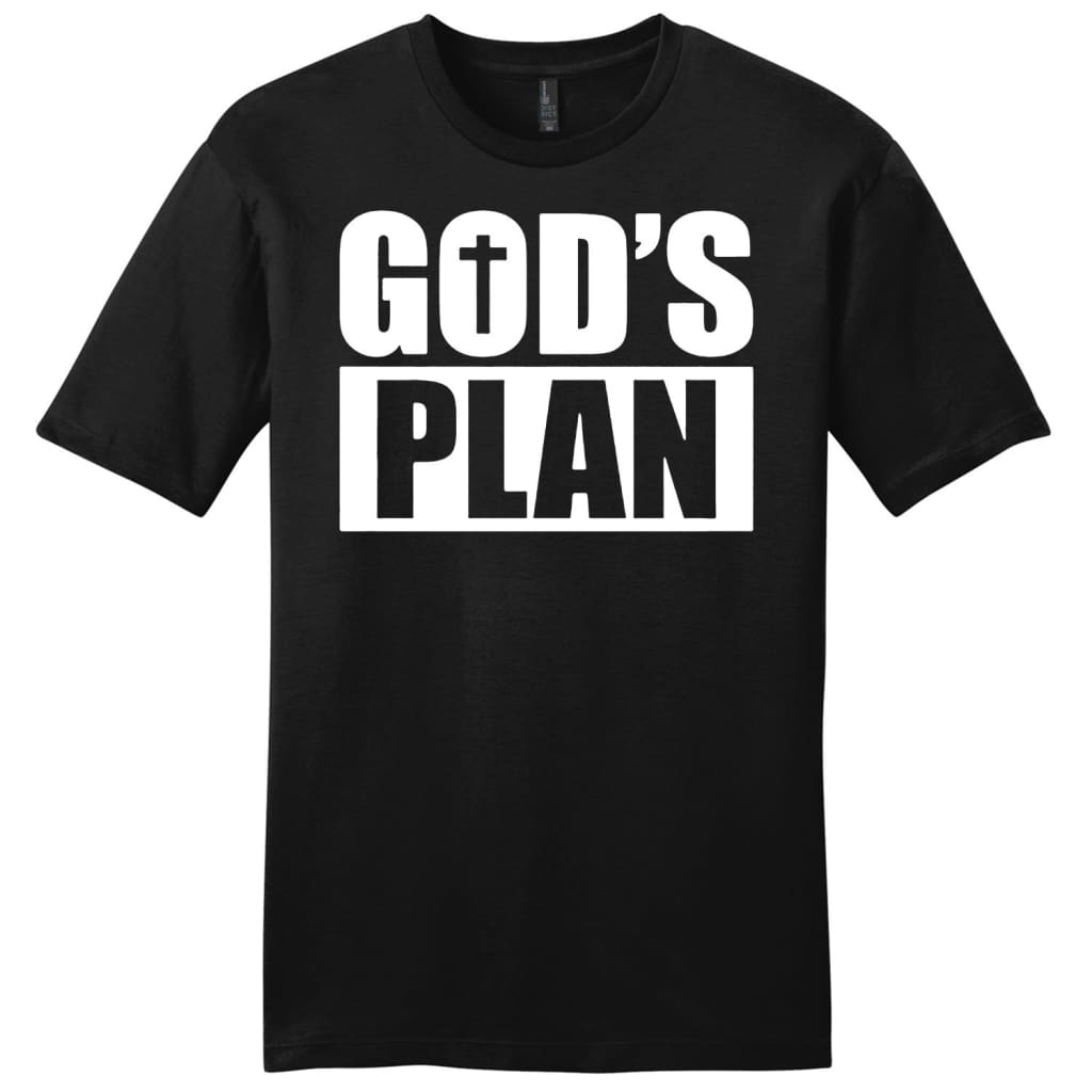God’s Plan mens Christian t-shirt - God Tshirts Black / S