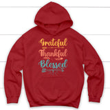 Grateful thankful blessed hoodie Christian apparel hoodies Red / S