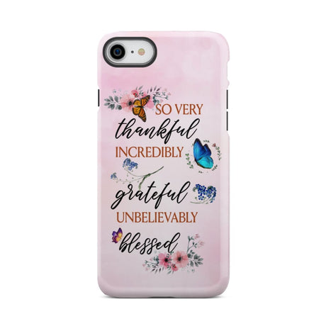 Grateful thankful blessed phone case Butterfly floral Christian cases iPhone 8 / Tough