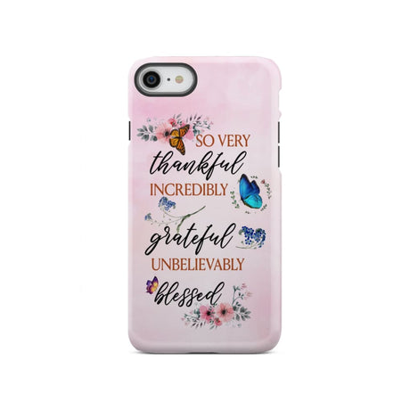 Grateful thankful blessed phone case Butterfly floral Christian cases iPhone SE 2020 / Tough